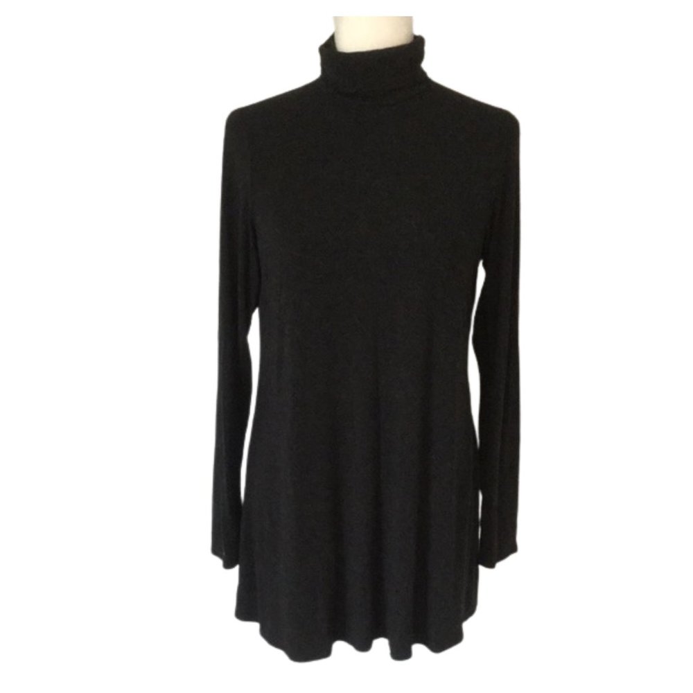 EILEEN FISHER Tunic Style Charcoal Grey Turtleneck - M